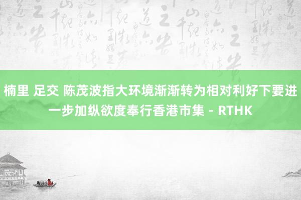 楠里 足交 陈茂波指大环境渐渐转为相对利好下要进一步加纵欲度奉行香港市集 - RTHK