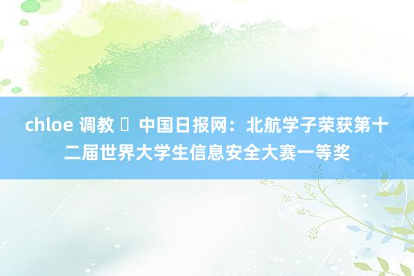 chloe 调教 ​中国日报网：北航学子荣获第十二届世界大学生信息安全大赛一等奖