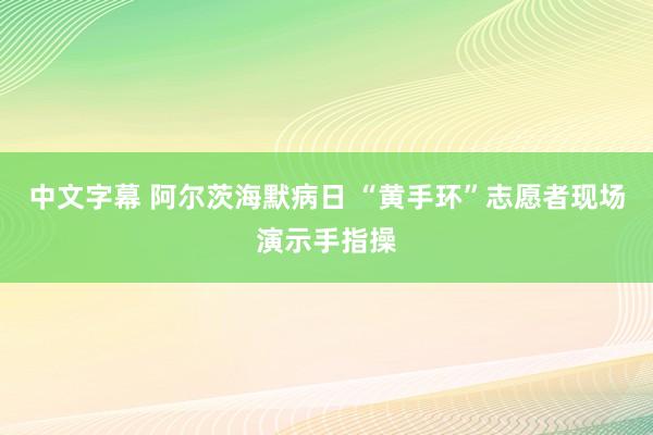 中文字幕 阿尔茨海默病日 “黄手环”志愿者现场演示手指操